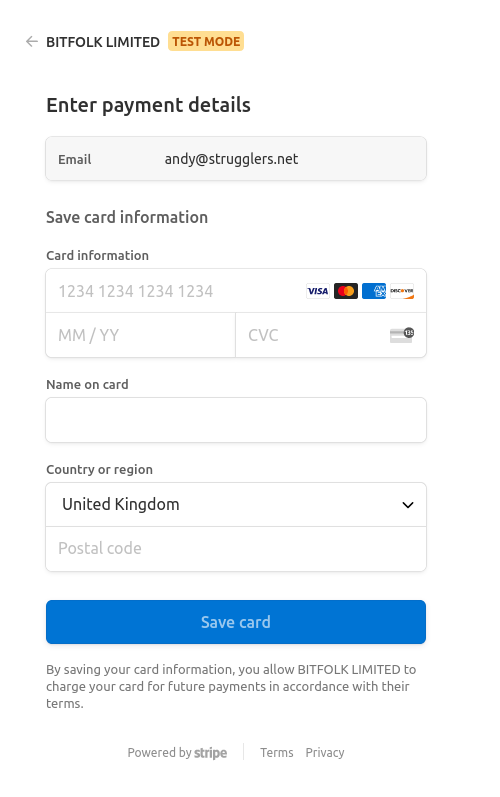 Stripe UI for adding a card for future (customer-not-present) use